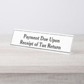 Betaling verschuldigd bij ontvangst BTW-aangifte W Bureau Naambordje (Voorkant)