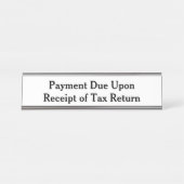 Betaling verschuldigd bij ontvangst BTW-aangifte W Bureau Naambordje (Voorkant)