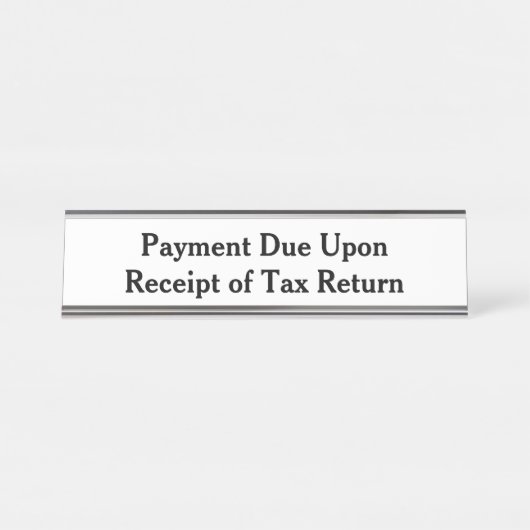 Betaling verschuldigd bij ontvangst BTW-aangifte W Bureau Naambordje (Voorkant)