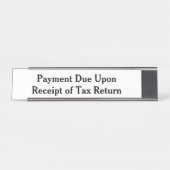 Betaling verschuldigd bij ontvangst BTW-aangifte W Bureau Naambordje (Voorkant)