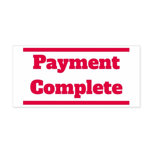 "Betaling voltooid" en vaste lijnen Rubber Stempel (Design)