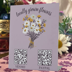 BETALINGS QR-CODE Bloemisterij Bloemenkwekers Mark Reclamebord Met Voetstuk