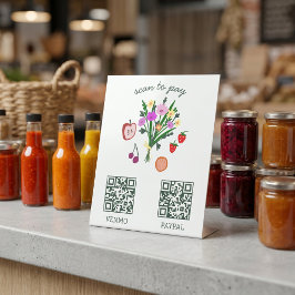 BETALINGS QR CODE Boerenmarkt Boerenmarkt Kraam Reclamebord Met Voetstuk