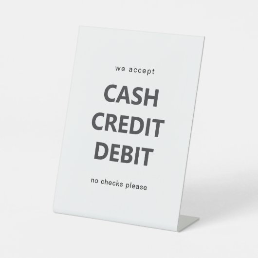 Betalingsmethode Zakelijk Professioneel Modern Reclamebord Met Voetstuk (Voorkant)