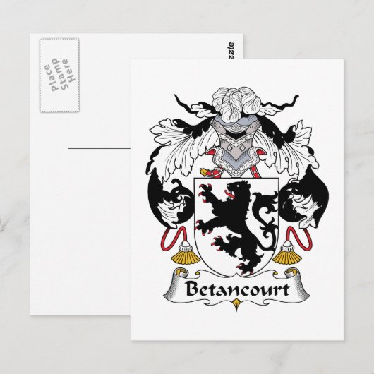 Betancourt Family Crest Briefkaart (Voorkant / Achterkant)