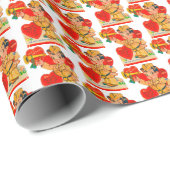  betegeld patroon met schatkistretro Valentijn Cadeaupapier (Rol Hoek)