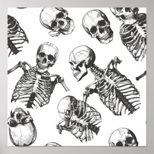 betegeld skeletpatroon poster