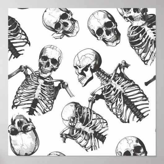 betegeld skeletpatroon poster (Voorkant)