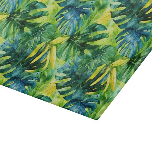 Betegeld Tropisch blad strandhuispatroon Snijplank (Hoek)