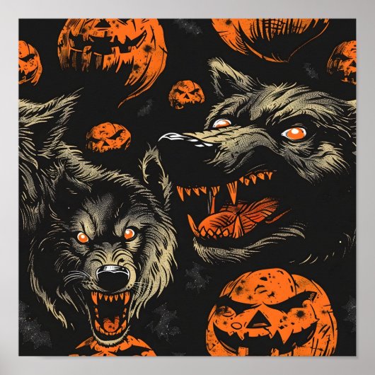 Betegeld weerwolfpatroon poster (Voorkant)