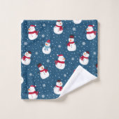 betegelde feestelijke kerst sneeuwpop vakantie bad handdoek (Wasdoekje)