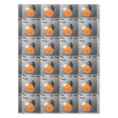 Betegelde Ghost Pumpkin Bats Halloween Design Tafelkleed (Voorkant)