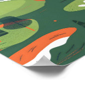 betegelde golfbaan patroon poster (Hoek)