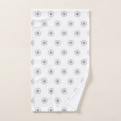 Betegelde Paarse en Gouden Bloemen-Look Fractal Ar Bad Handdoek (Handdoek)