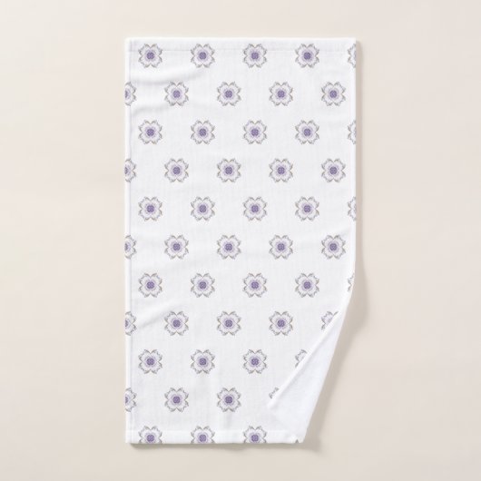 Betegelde Paarse en Gouden Bloemen-Look Fractal Ar Bad Handdoek (Handdoek)