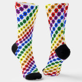 Betekende LGBT-rode regenboogbijen en bloemen Sokken (Gebogen)