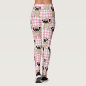 Betekende pruimedanten op roze controles leggings (Achterkant)