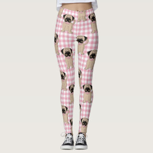 Betekende pruimedanten op roze controles leggings