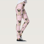 Betekende pruimedanten op roze controles leggings (Rechts)