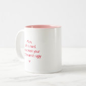 Betekenis Cute Funny Mug Gift voor mama Tweekleurige Koffiemok (Voorkant links)