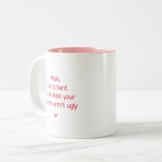 Betekenis Cute Funny Mug Gift voor mama Tweekleurige Koffiemok (Voorkant links)