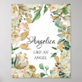 Betekenis naam Angelica Bloemenkade Bruiloft Verja Poster (Voorkant)