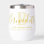 Betekenis naam Bernadette monogram goud geel (Voorkant)