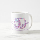 Betekenis naam Darcie hart bloem D monogram mok (Voorkant rechts)