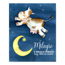 Betekenis naam Milagre met speelse koe kunst over 