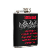 Betekenis van een motorrijder heupfles (Rechts)