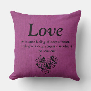 Betekenis van Liefde Magenta Decoratief Kussen