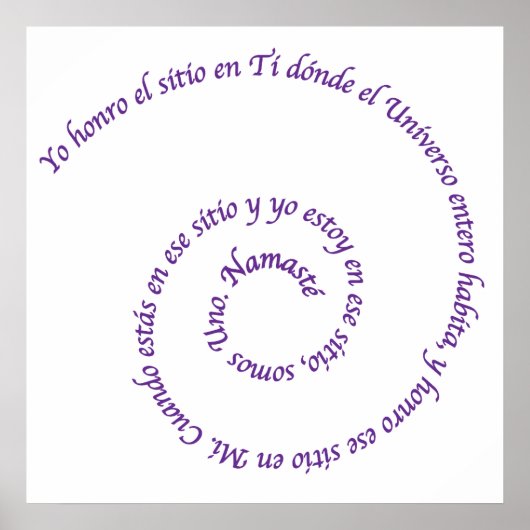 Betekenis van Namaste' en Español Poster (Voorkant)