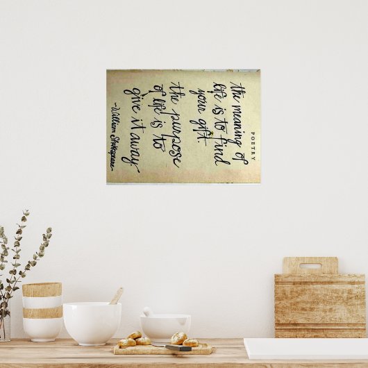 Betekenis versus doel van het leven poster (Keuken)