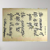 Betekenis versus doel van het leven poster (Voorkant)