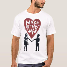 Betekenisvol Hart "MAAK KUNST NIET OORLOG" met Jon T-shirt