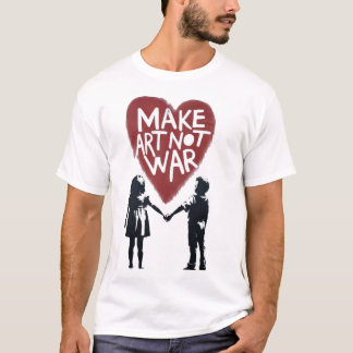 Betekenisvol Hart "MAAK KUNST NIET OORLOG" met Jon T-shirt