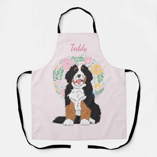 Betekenisvol honden cadeau: Aangepaste Bernedoodle Schort (Voorkant)