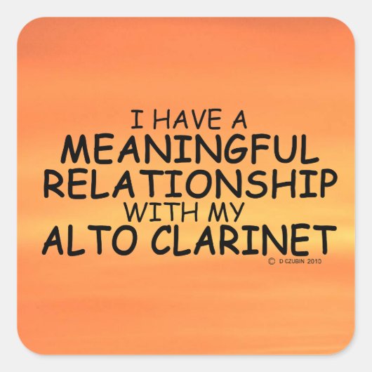 betekenisvol Relatie Alto Clarinet Square Stick Vierkante Sticker (Voorkant)
