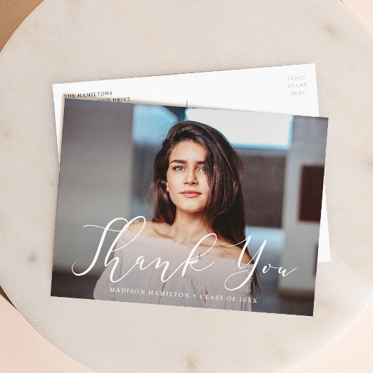 Betekenisvol Script Foto Afstudeer Dankjewel Briefkaart