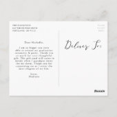 Betekenisvol Script Foto Afstudeer Dankjewel Briefkaart (Achterkant)