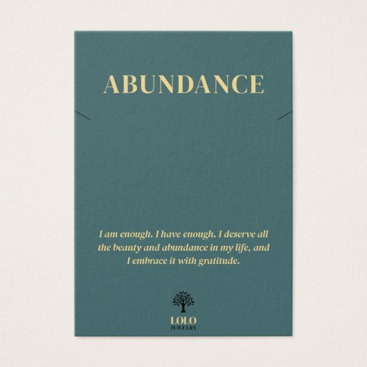 Betekenisvolle Ketting Emerald Jewelry Display Kaa Visitekaartje (Voorkant)