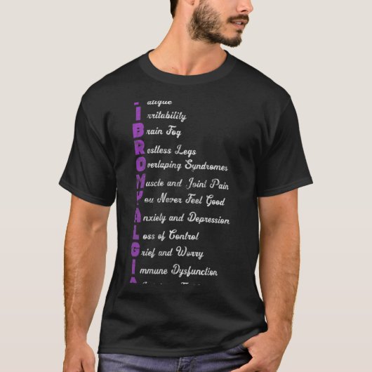 Betekent chronische pijn Fibro fibromyositis grung T-shirt (Voorkant)
