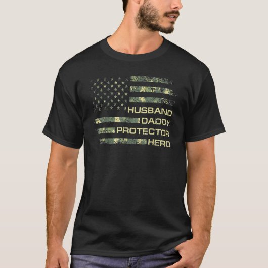 Betekent echtgenoot Daddy Protector Hero Vaderdag T-shirt (Voorkant)