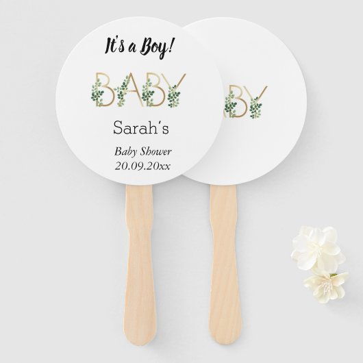 Betekent het een Gepersonaliseerd Baby shower van Handwaaier (Voorkant en achterkant)