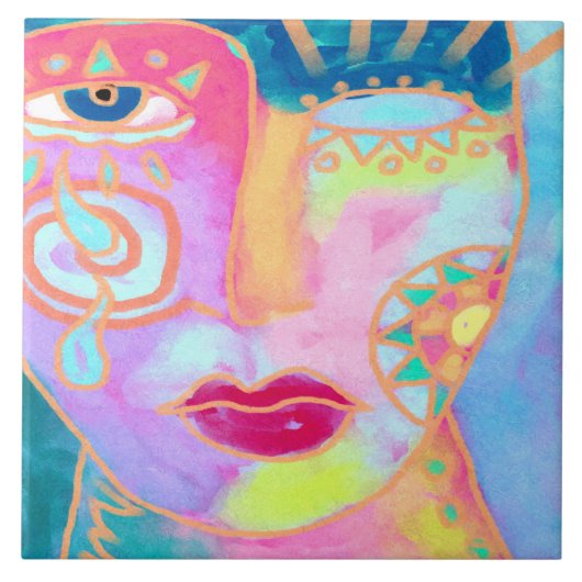 Beter Abstract digitaal schilderen Tegeltje (Voorkant)