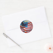Beter Amerika Cross Flag Ronde Sticker (Envelop)
