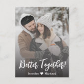 beter bij elkaar!moderne foto van het kalligrafiek aankondigingskaart (Voorkant)