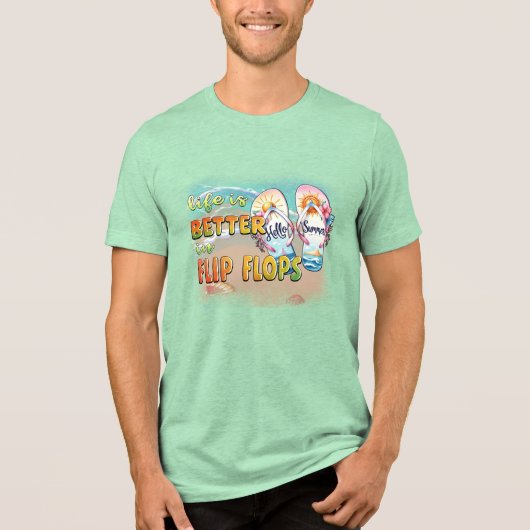 Beter bij Teenslippers Beach Tri-Blend Shirt (Voorkant)