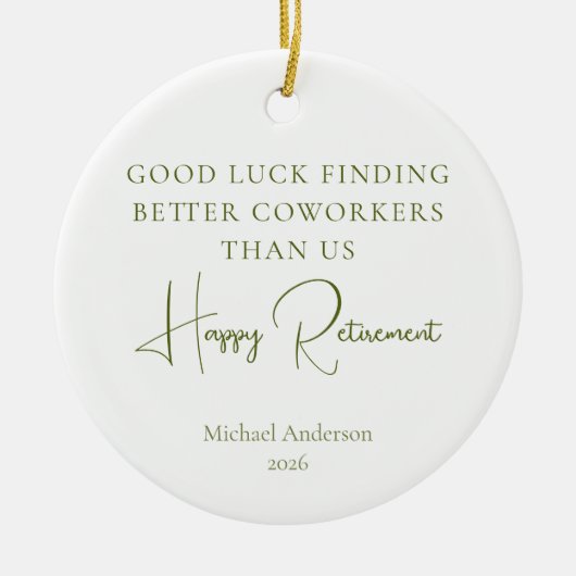Beter dan collega's pensioencadeau keramisch ornament (Voorkant)