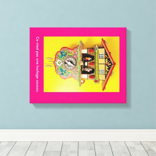 Beter dan een cuckoo klok? Een gewikkeld canvas. Canvas Afdruk (Insitu (Houten vloer))